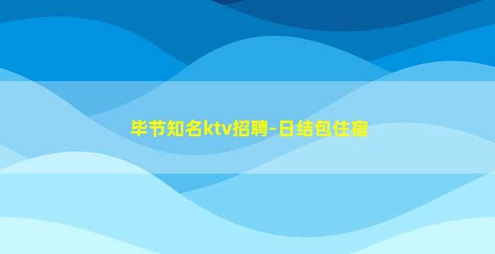 毕节知名ktv招聘-日结包住宿